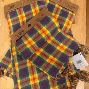 Primitives by Kathy rainbow Plaid Fringe kitchen towels